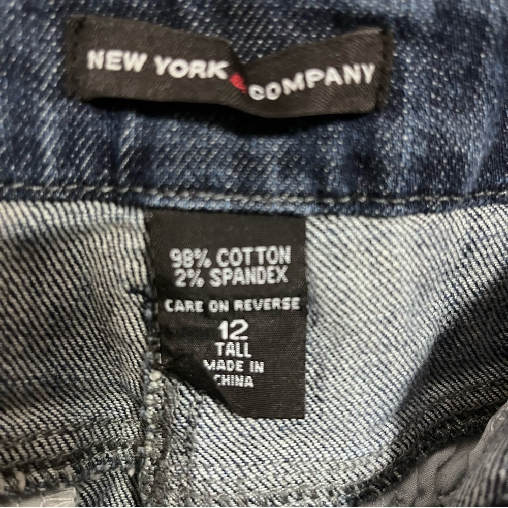 New York & Company Dark Blue Wide Leg Jeans - Picture 3 of 3